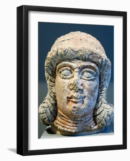 Mesopotamian Terracotta Female Head with Braided Hairstyle-null-Framed Photographic Print