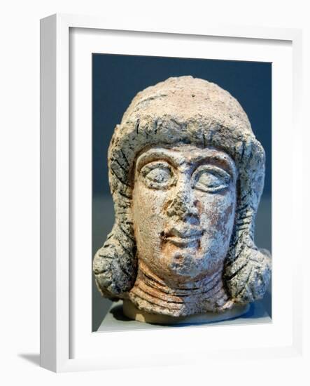 Mesopotamian Terracotta Female Head with Braided Hairstyle-null-Framed Photographic Print