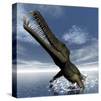 Mesosaurus Dinosaur Jumping Out of the Water-Stocktrek Images-Stretched Canvas