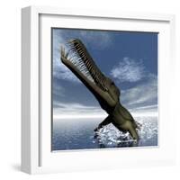 Mesosaurus Dinosaur Jumping Out of the Water-Stocktrek Images-Framed Art Print