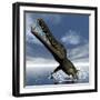 Mesosaurus Dinosaur Jumping Out of the Water-Stocktrek Images-Framed Art Print