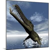 Mesosaurus Dinosaur Jumping Out of the Water-Stocktrek Images-Mounted Art Print