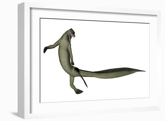 Mesosaurus Dinosaur-Stocktrek Images-Framed Art Print