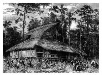 Fishing Dugout, Papua, 19th Century-Mesples-Framed Stretched Canvas