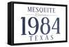 Mesquite, Texas - Established Date (Blue)-Lantern Press-Framed Stretched Canvas