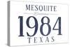 Mesquite, Texas - Established Date (Blue)-Lantern Press-Stretched Canvas