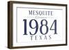 Mesquite, Texas - Established Date (Blue)-Lantern Press-Framed Art Print