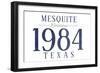 Mesquite, Texas - Established Date (Blue)-Lantern Press-Framed Art Print