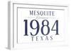 Mesquite, Texas - Established Date (Blue)-Lantern Press-Framed Art Print