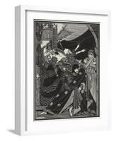 Message Found in a Bottle, 1918 (Pencil, Pen and Black Ink, on Vellum)-Harry Clarke-Framed Giclee Print