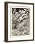 Message Found in a Bottle, Ship in a Storm-Arthur Rackham-Framed Art Print