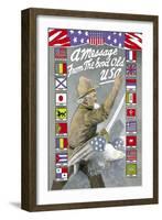 Message from the Good Old Usa-null-Framed Art Print