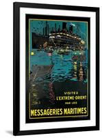 Messageries Maritime, Visitez l'Extreme-Orient-Bernard Blacheire-Framed Art Print