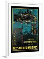 Messageries Maritime, Visitez l'Extreme-Orient-Bernard Blacheire-Framed Art Print