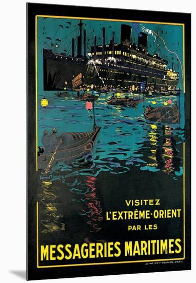 Messageries Maritime, Visitez l'Extreme-Orient-Bernard Blacheire-Mounted Art Print