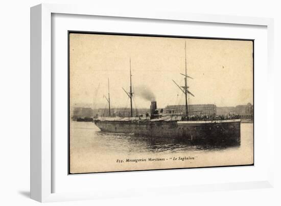 Messageries Maritimes, Dampfschiff Le Saghalien-null-Framed Giclee Print