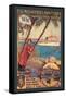 Messageries Maritimes French Cruise Line Ports-null-Framed Stretched Canvas