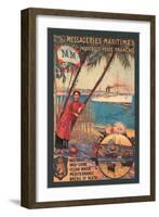 Messageries Maritimes French Cruise Line Ports-null-Framed Art Print