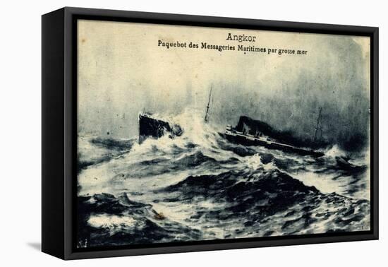 Messageries Maritimes, MM, Paquebot Angkor, Dampfer-null-Framed Stretched Canvas
