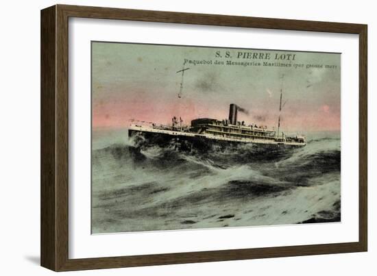 Messageries Maritimes, MM, S.S. Pierre Loti, Dampfer-null-Framed Giclee Print