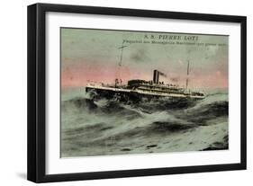 Messageries Maritimes, MM, S.S. Pierre Loti, Dampfer-null-Framed Giclee Print