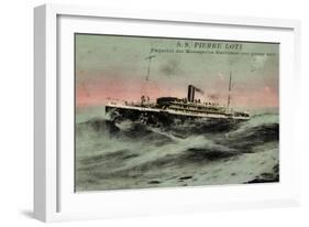 Messageries Maritimes, MM, S.S. Pierre Loti, Dampfer-null-Framed Giclee Print