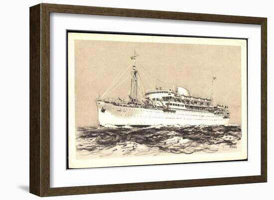 Messageries Maritimes, Paquebot Maréchal Joffre-null-Framed Giclee Print