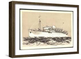 Messageries Maritimes, Paquebot Maréchal Joffre-null-Framed Giclee Print