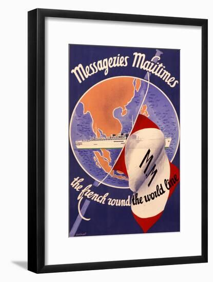 Messageries Maritimes Poster-null-Framed Art Print