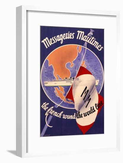 Messageries Maritimes Poster-null-Framed Art Print