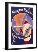 Messageries Maritimes Poster-null-Framed Art Print