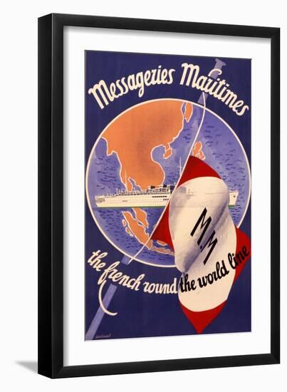 Messageries Maritimes Poster-null-Framed Art Print