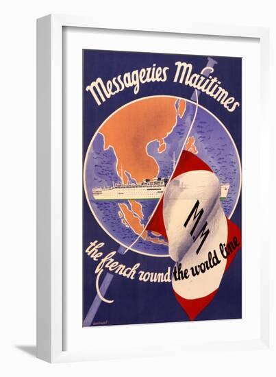 Messageries Maritimes Poster-null-Framed Art Print