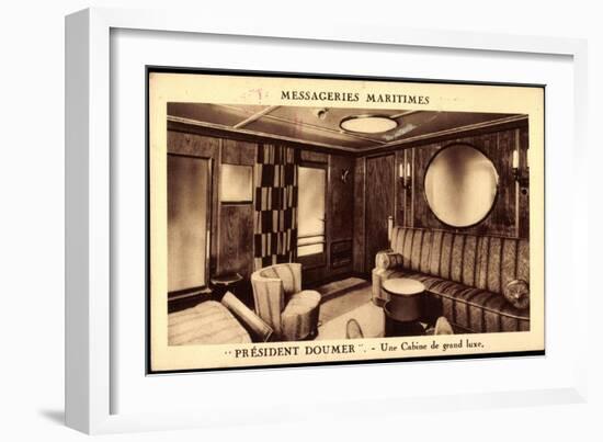 Messageries Maritimes, President Doumer, Cabine Luxe-null-Framed Giclee Print