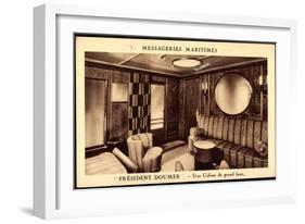 Messageries Maritimes, President Doumer, Cabine Luxe-null-Framed Giclee Print