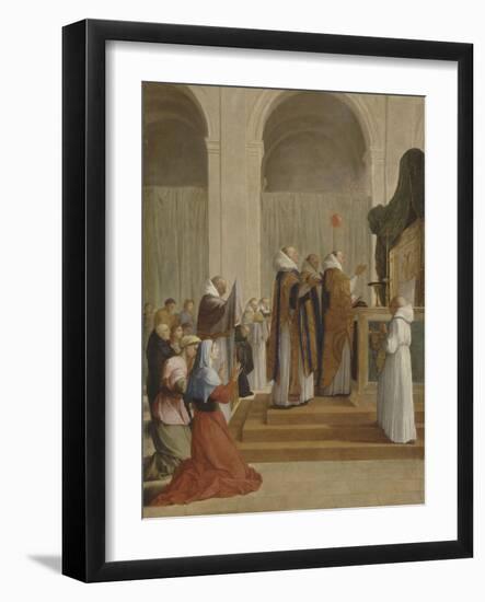Messe de saint Martin, évêque de Tours-Eustache Le Sueur-Framed Giclee Print
