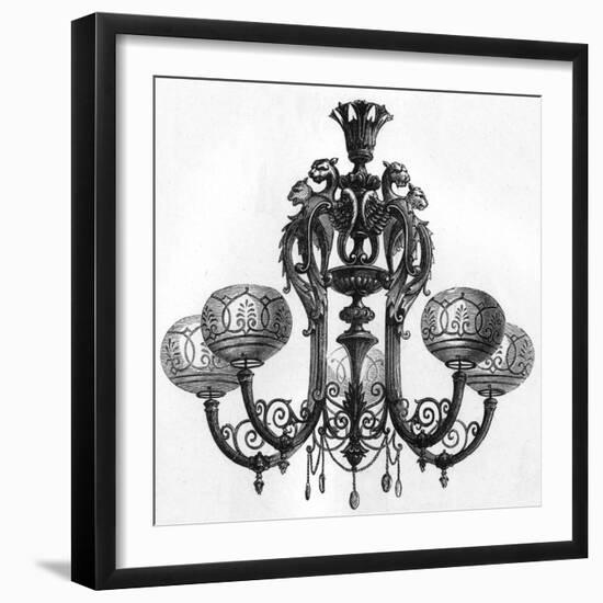 Messenger Gas Lit Chandelier-null-Framed Art Print