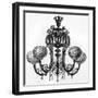 Messenger Gas Lit Chandelier-null-Framed Art Print