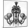 Messenger Gas Lit Chandelier-null-Mounted Art Print