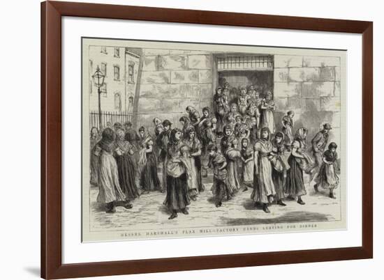 Messers Marshall's Flax Mill, Factory Hands Leaving for Dinner-null-Framed Giclee Print