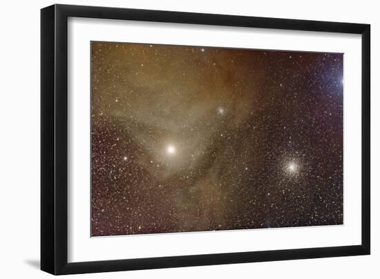 Messier 4 and NGC 6144 Globular Clusters with Antares, a Red Supergiant Star-null-Framed Photographic Print
