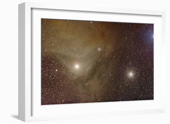 Messier 4 and NGC 6144 Globular Clusters with Antares, a Red Supergiant Star-null-Framed Photographic Print
