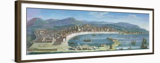Messina - a Panoramic View of the Port-Juan Ruiz Melgarejo-Framed Giclee Print