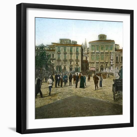 Messina (Sicily), Piazza Del Duomo-Leon, Levy et Fils-Framed Premium Photographic Print