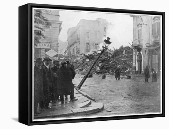Messina, Sicily Street Scene after the 'Quake-null-Framed Stretched Canvas