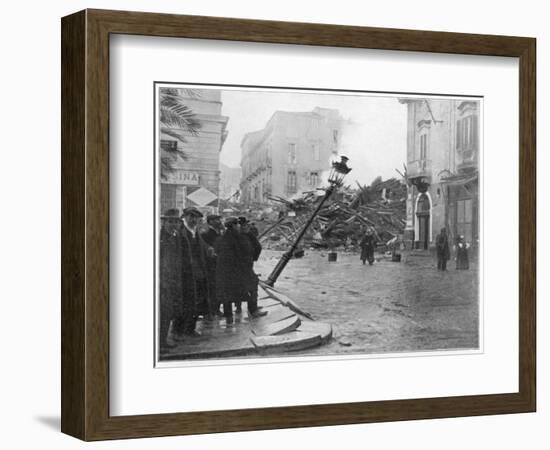 Messina, Sicily Street Scene after the 'Quake-null-Framed Photographic Print