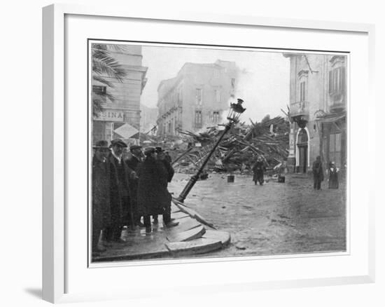 Messina, Sicily Street Scene after the 'Quake-null-Framed Photographic Print