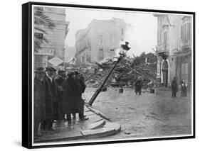 Messina, Sicily Street Scene after the 'Quake-null-Framed Stretched Canvas