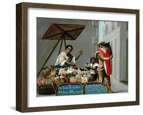 Mestizaje: 12. De Tente en El Aire y Mulata. Albarrasado, 18th-null-Framed Giclee Print