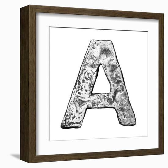 Metal Alloy Alphabet Letter A-donatas1205-Framed Art Print